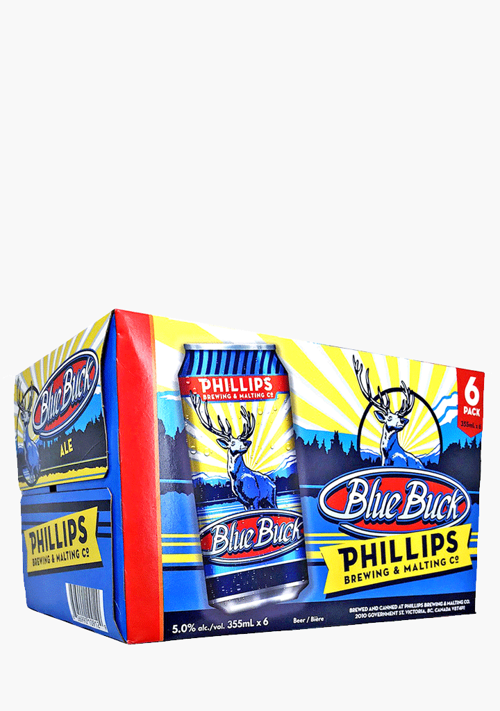 PHILLIPS BLUE BUCK ALE CANS             