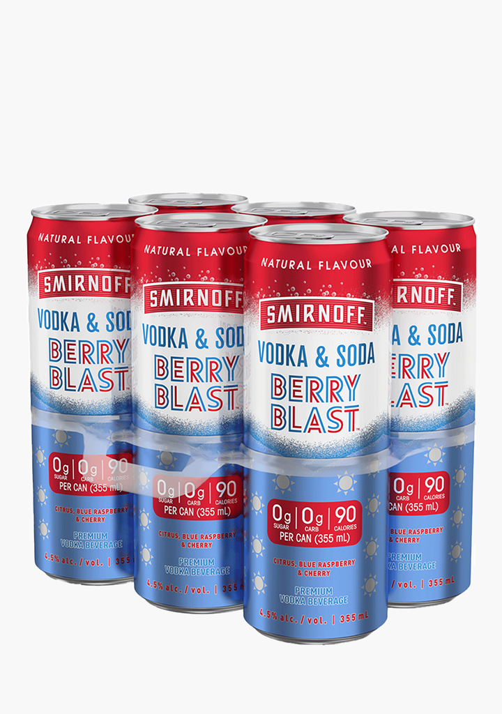 Smirnoff 'Berry Blast' Vodka & Soda - 6 x 355ML