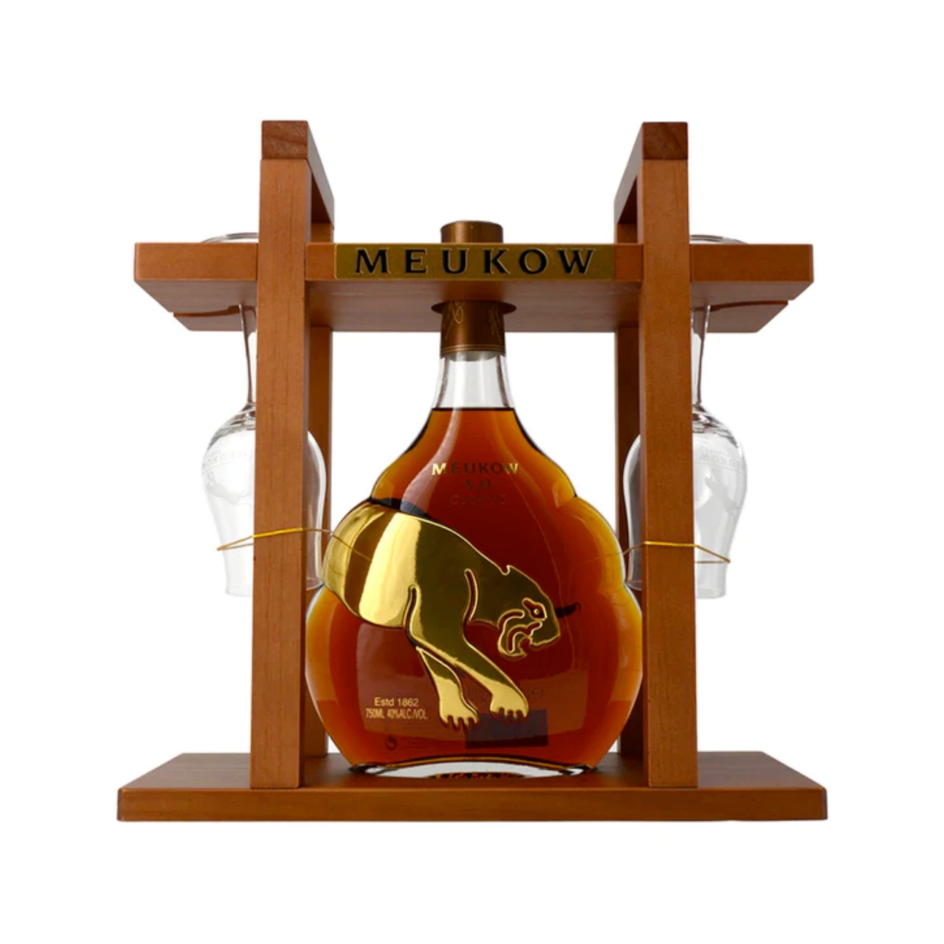 MEUKOW XO COGNAC RACK WITH GLASSES      