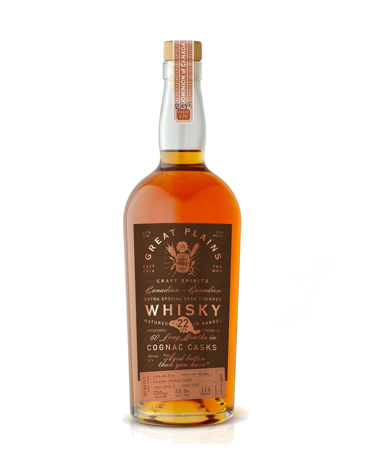 GREAT PLAINS 22YO COGNAC FIN WHISKY     