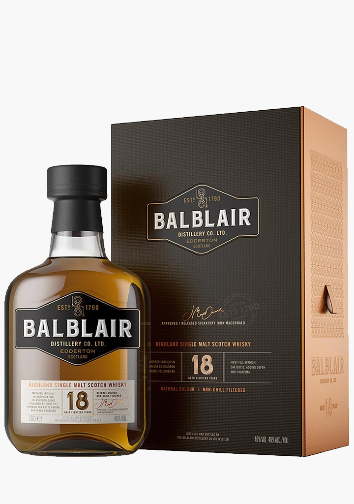 BALBLAIR 18YO SINGLE MALT SCOTCH WHISKY 