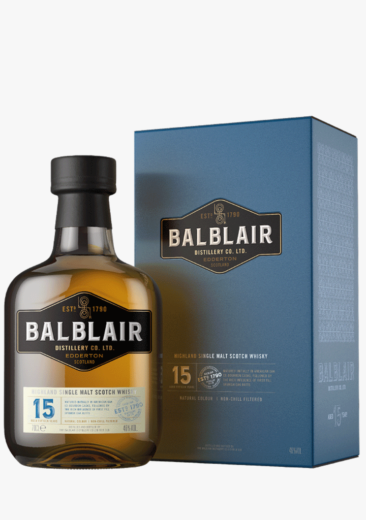 BALBLAIR 15YO SINGLE MALT SCOTCH WHISKY 