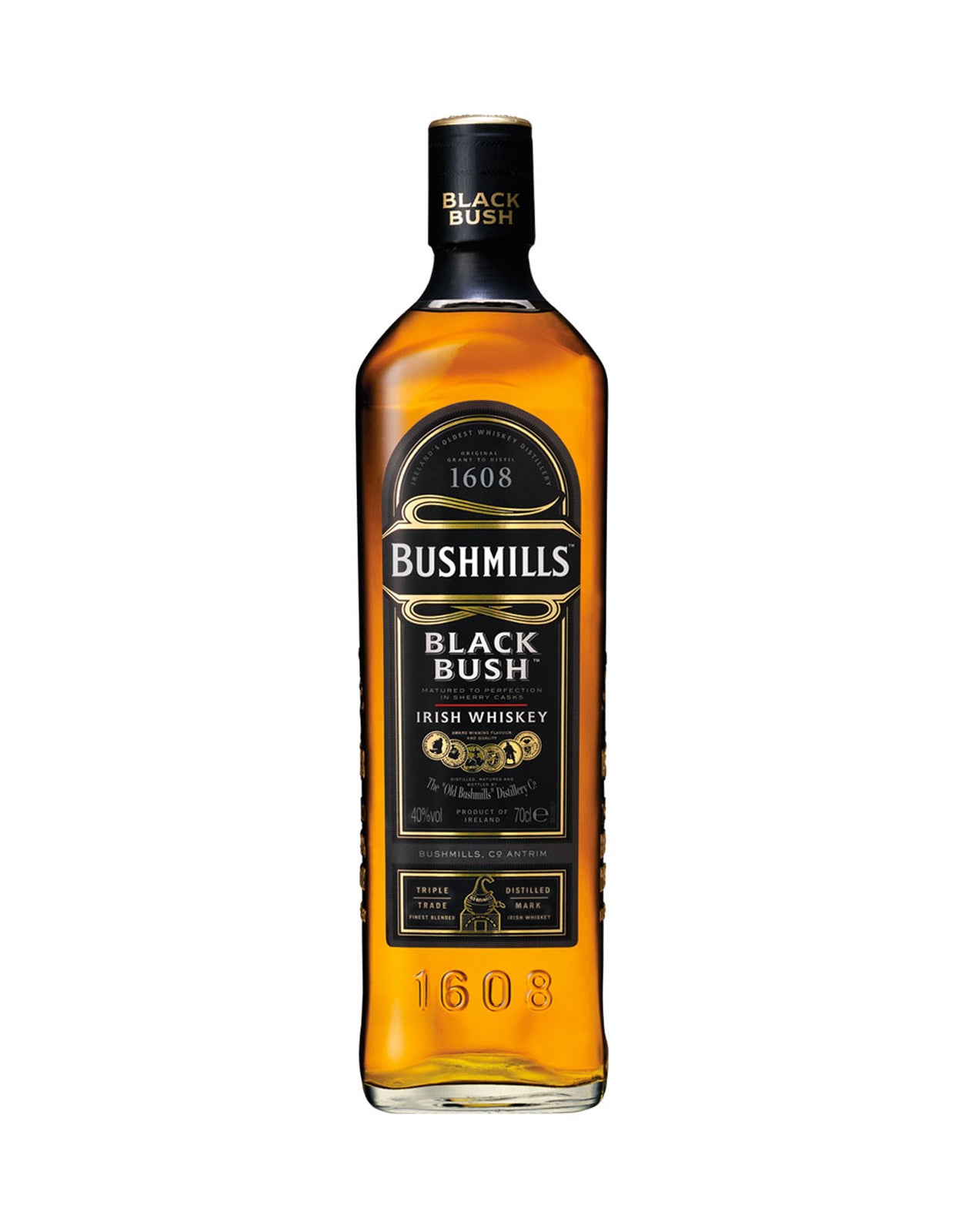 BUSHMILLS BLACK BUSH IRISH WHISKEY      