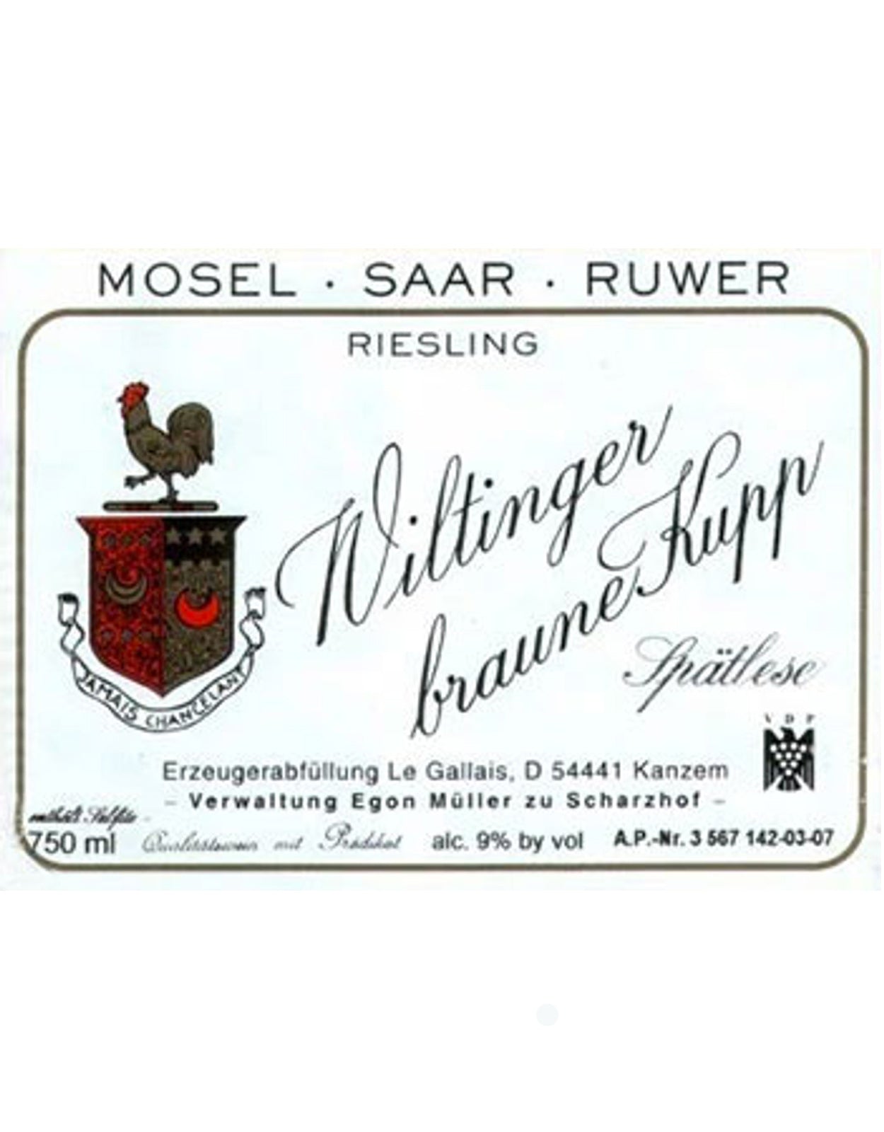 WILTINGER BRAUNE KUPP RIESLING SPATLESE 