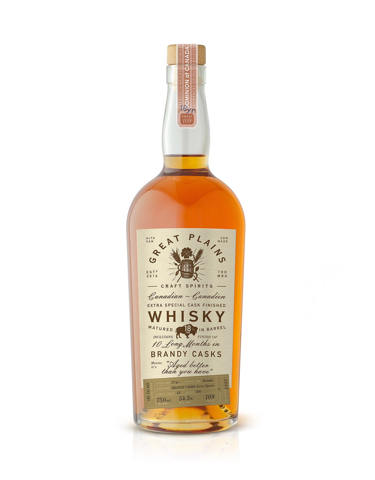 GREAT PLAINS 18 YO BRANDY FINISHED WHISK