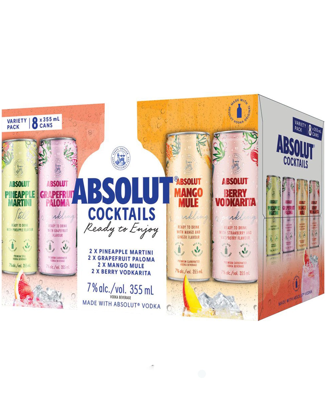 Absolut Ready-to-Drink Cocktail Assorted 355 ml - 8 Cans