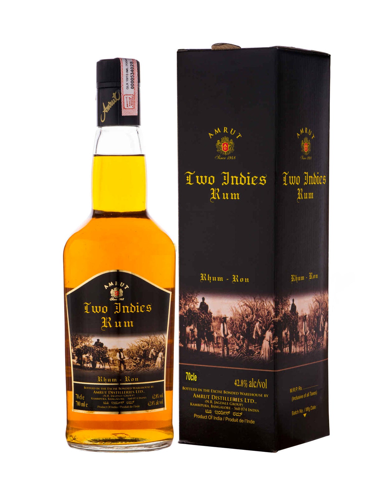 AMRUT TWO INDIES AMBER RUM              