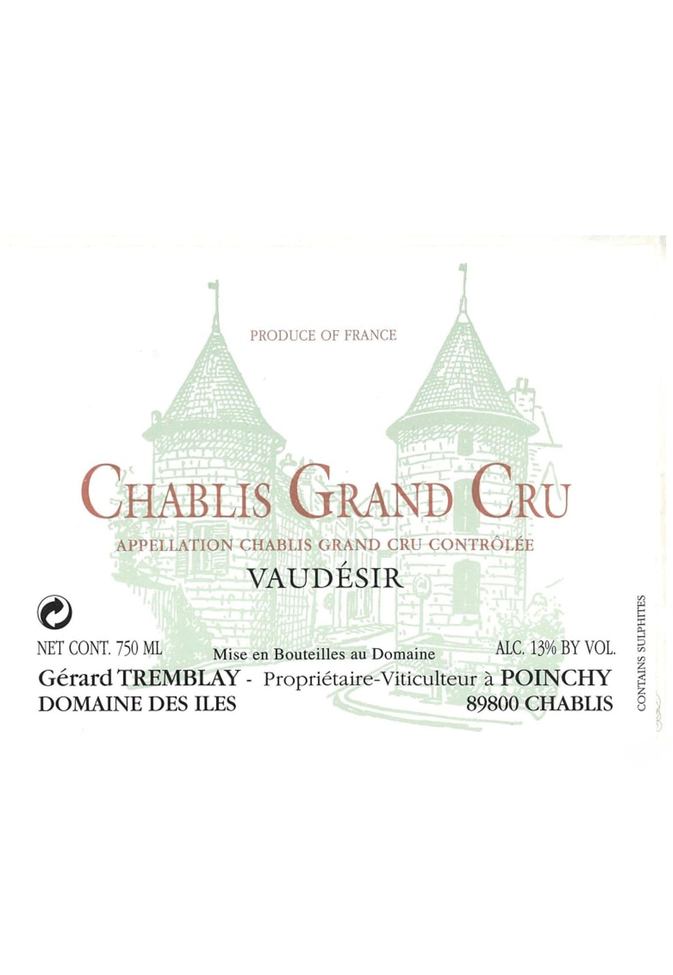 TREMBLAY CHABLIS CRU VAUDESIR           